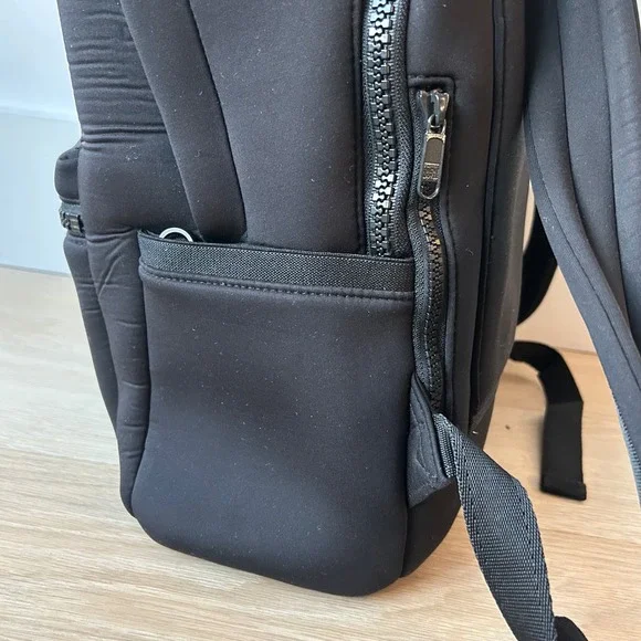 Dagne Dover Large Dakota Neoprene Backpack Onyx Black Large Travel Laptop Bag - Picture 12 of 16